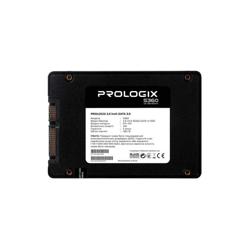 Накопичувач SSD 2.5" 128GB S360 Prologix (PRO128GS360) - фото 2 Накопичувач SSD 2.5" 128GB S360 Prologix (PRO128GS360) - фото 2