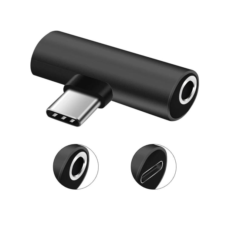 Перехідник USB-C M to USB-C F + 3.5mm F black XoKo (AC-205-BK) - фото 1