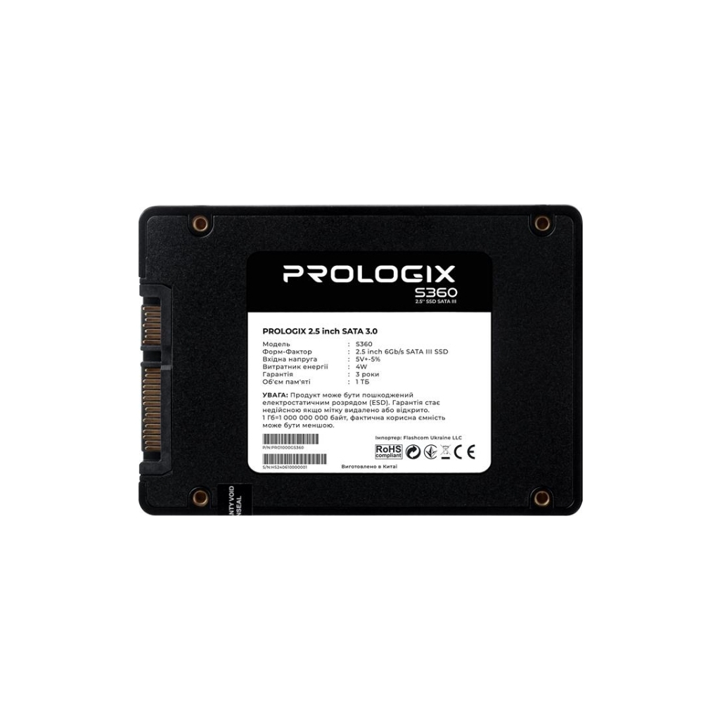 Накопичувач SSD 2.5" 1TB S360 Prologix (PRO1000GS360) - фото 2 Накопичувач SSD 2.5" 1TB S360 Prologix (PRO1000GS360) - фото 2