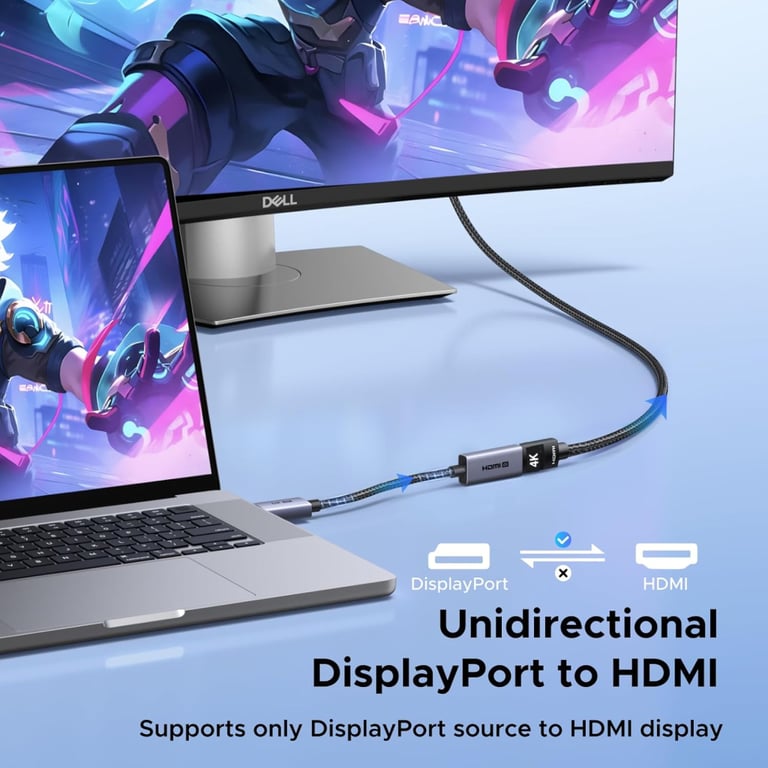 Кабель мультимедійний DisplayPort M to HDMI M 4K60Hz 18Gbps HDR10 3D Ugreen (95418) - фото 6