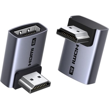 Перехідник HDMI M to HDMI F 8K60Hz 48Gbps 90° corner black Ugreen (85632) - фото 1