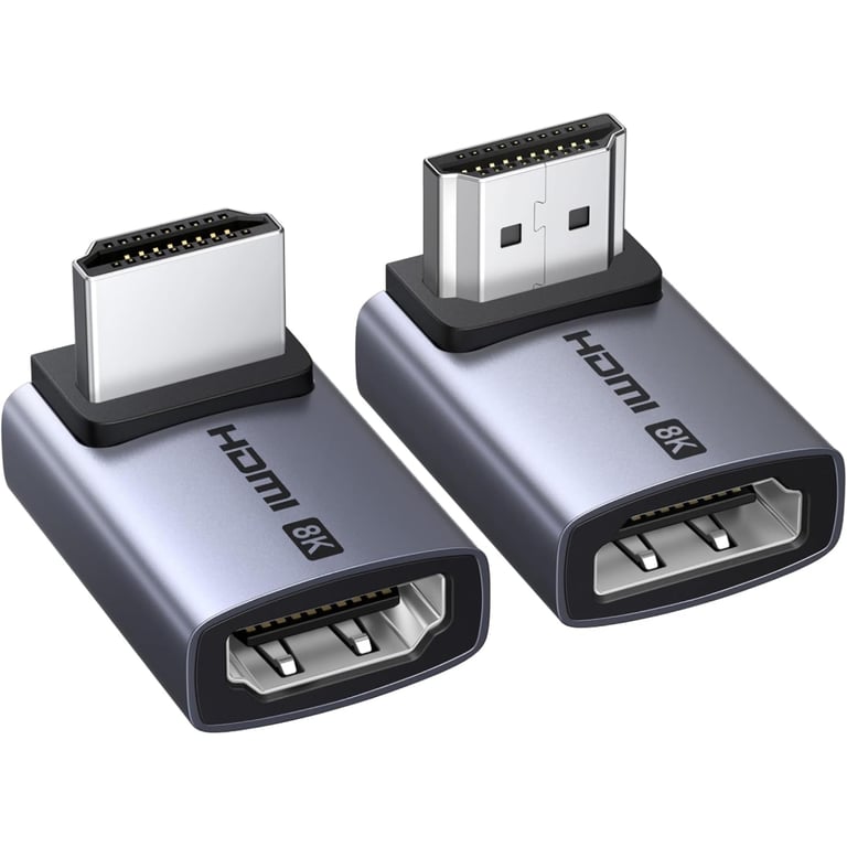 Перехідник HDMI M to HDMI F 8K60Hz 48Gbps 90° corner black Ugreen (85632) - фото 2