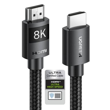 Кабель мультимедійний HDMI M to HDMI M 10.0m 8K60Hz 48Gbps braided Ugreen (95966) - фото 1