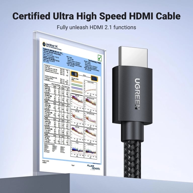 Кабель мультимедійний HDMI M to HDMI M 10.0m 8K60Hz 48Gbps braided Ugreen (95966) - фото 2