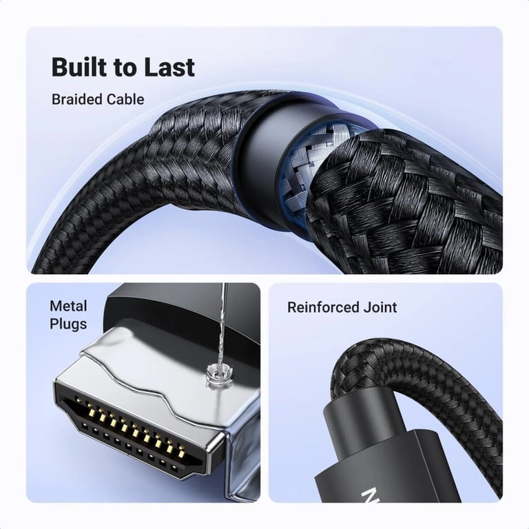 Кабель мультимедійний HDMI M to HDMI M 10.0m 8K60Hz 48Gbps braided Ugreen (95966) - фото 6
