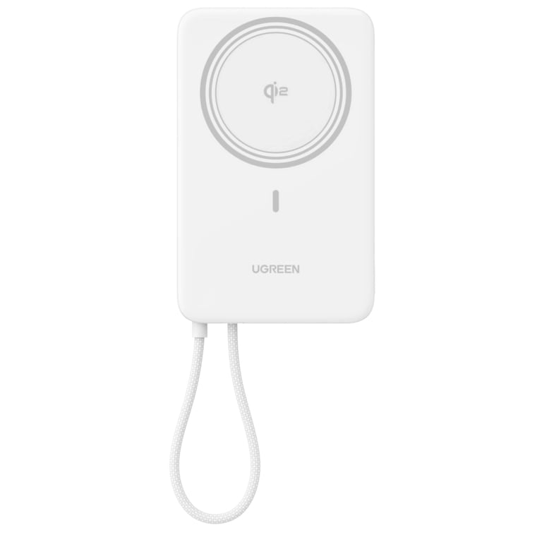 Батарея універсальна Ugreen 10000mAh 30W 1xUSB-C + 15W Magnetic Wireless + cable USB-C white (75983B) - фото 1