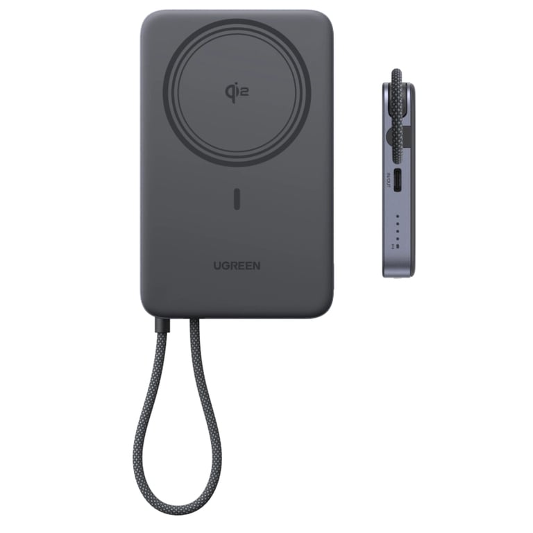 Батарея універсальна Ugreen 10000mAh 30W 1xUSB-C + 15W Magnetic Wireless + cable USB-C black (75982B) - фото 7