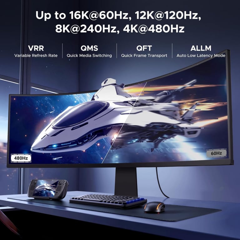 Кабель мультимедійний HDMI M to HDMI M 2.0m V2.2 16K60Hz 96Gbps braided black Ugreen (65900) - фото 3