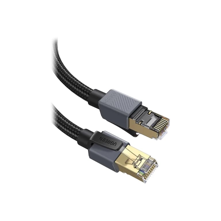 Патч-корд 2m F/FTP cat 8 RJ-45 black 40Gbps 2000MHz Ugreen (85370) - фото 2