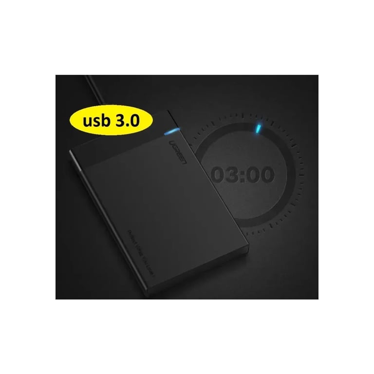 Кишеня зовнішня Ugreen USB 3.0 to SATA 3.0 2.5" HDD/SSD enclosure 6TB UASP black (30847) - фото 2