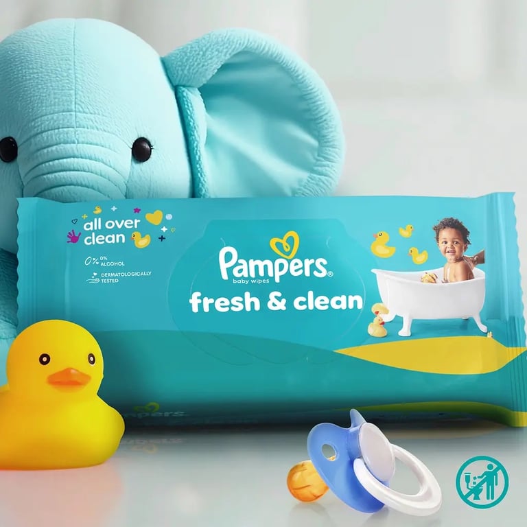 Дитячі вологі серветки Pampers Fresh Clean 80 шт х 9 пачок (720 шт) (8006530134583) - фото 2