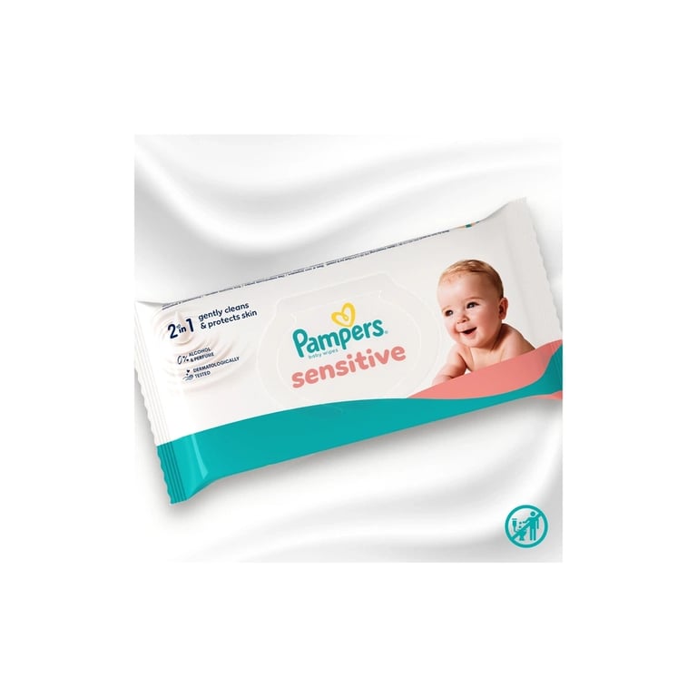 Дитячі вологі серветки Pampers Sensitive 80 шт х 4 пачки (320 шт) (8001841062754) - фото 4