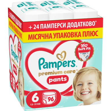 Підгузки Pampers Premium Care Pants Розмір 6 (13-19 кг) 96 шт (8006530315814) - фото 1