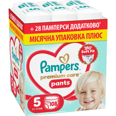 Підгузки Pampers Premium Care Pants Розмір 5 (11-17 кг) 108 шт (8006530315838) - фото 1