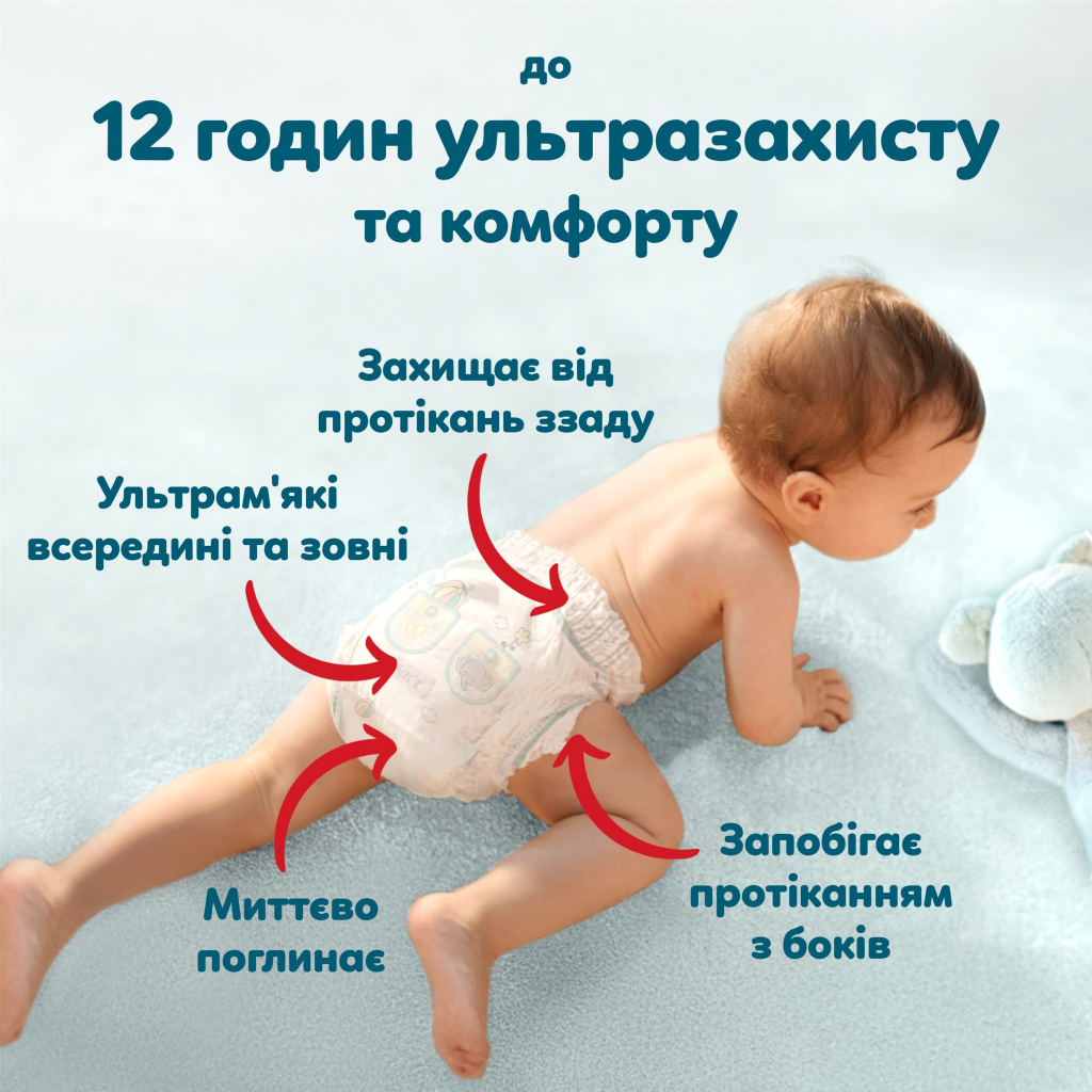 Підгузки Pampers Premium Care Pants Розмір 5 (11-17 кг) 108 шт (8006530315838) - фото 7 Підгузки Pampers Premium Care Pants Розмір 5 (11-17 кг) 108 шт (8006530315838) - фото 7