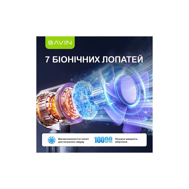 Вентилятор BAVIN BF-004 ICE CUBE TURBO FUN 10000RPM Violet (BF-004 VL) - фото 5