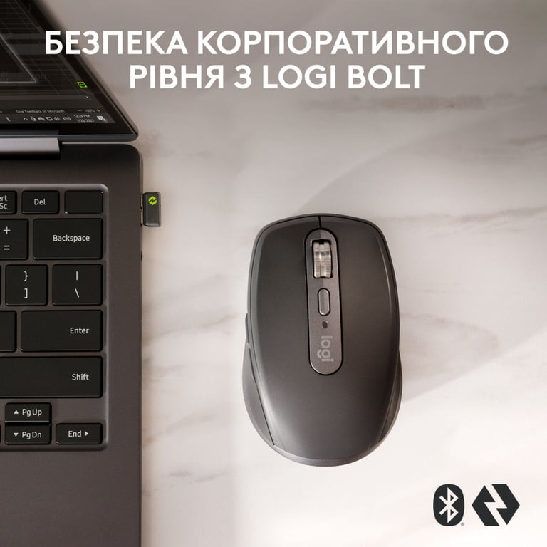 Мишка Logitech MX Anywhere 3S for Business Wireless/Bluetooth + Mouse Pad Studio Series Graphite (MX910-006958) - фото 2