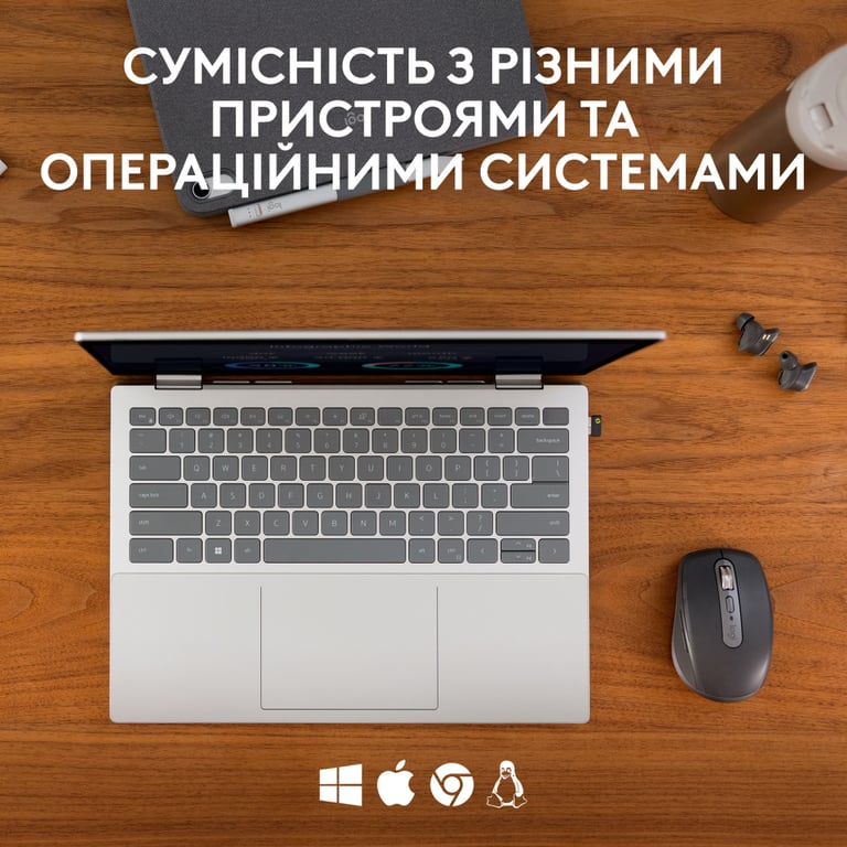 Мишка Logitech MX Anywhere 3S for Business Wireless/Bluetooth + Mouse Pad Studio Series Graphite (MX910-006958) - фото 8
