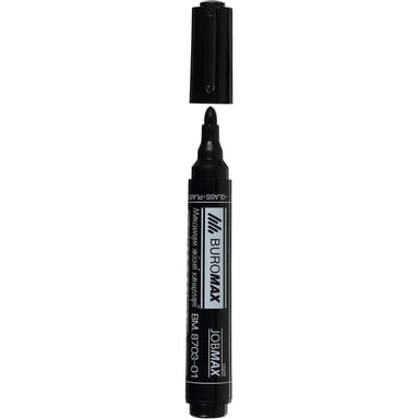 Маркер Buromax Permanent JOBMAX, round tip, black 2-4 мм (BM.8703-01) - фото 1