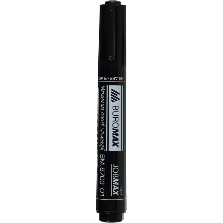Маркер Buromax Permanent JOBMAX, round tip, black 2-4 мм (BM.8703-01) - фото 2