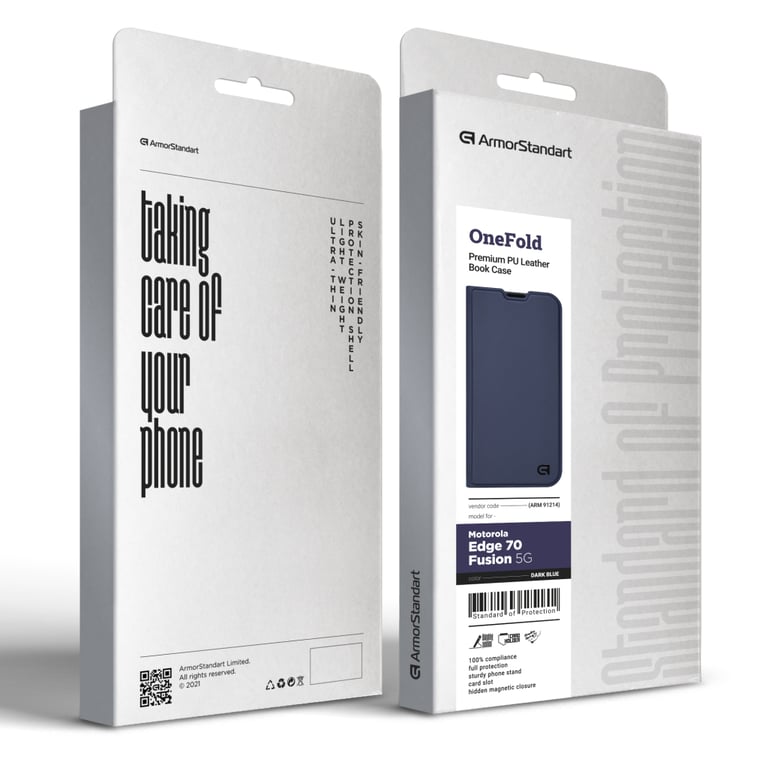 Чохол до мобільного телефона Armorstandart OneFold Case Motorola Edge 70 Fusion 5G Dark Blue (ARM91214) - фото 7