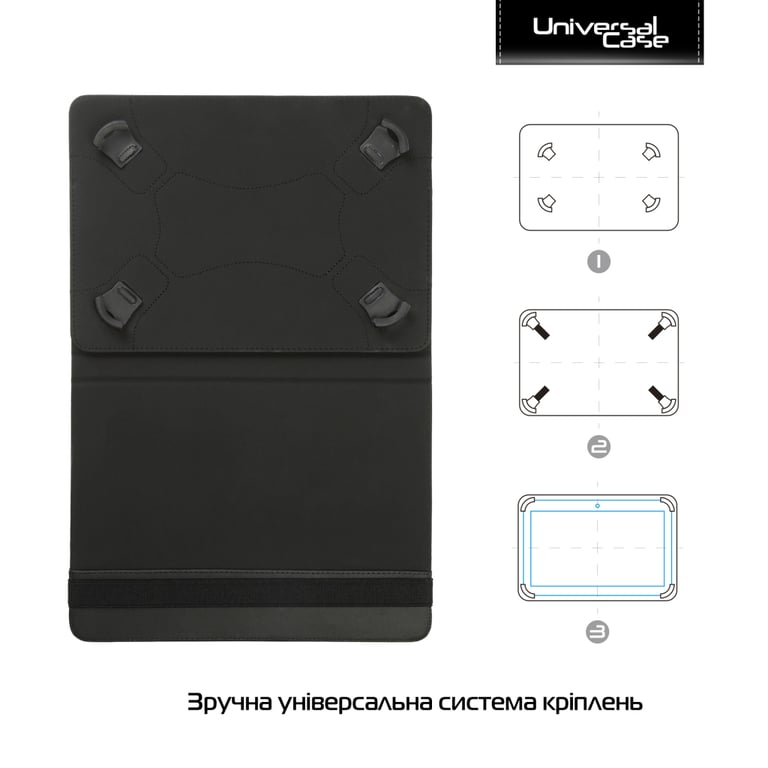 Чохол до планшета Armorstandart Silicone Hooks 12 Universal Tablet Black (ARM91206) - фото 2