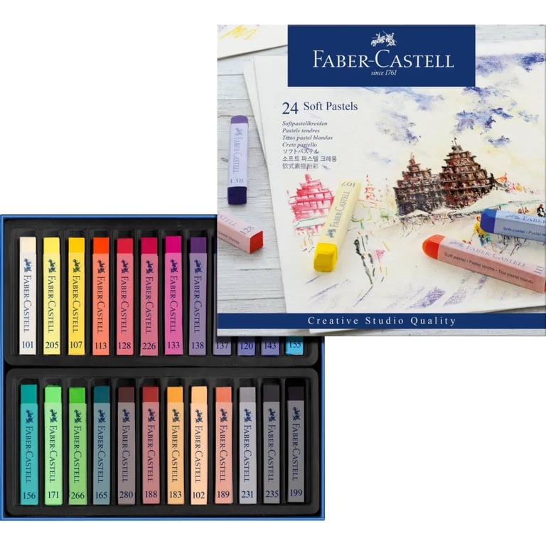 Пастель Faber-Castell Soft Pastels, м'яких, довжина крейди 70 мм, 24 кольори, 128324 (16794) - фото 2