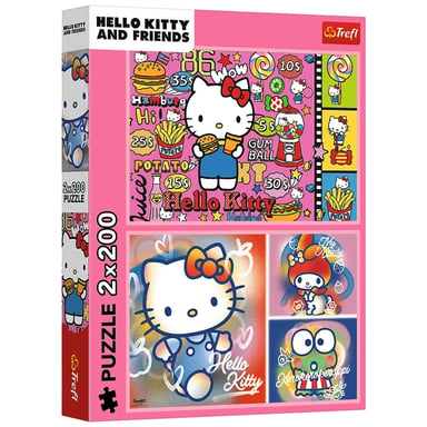 Пазл Trefl Hello Kitty Вітаю Кітті та друзів 2х200 елементів (5900511133363) - фото 1