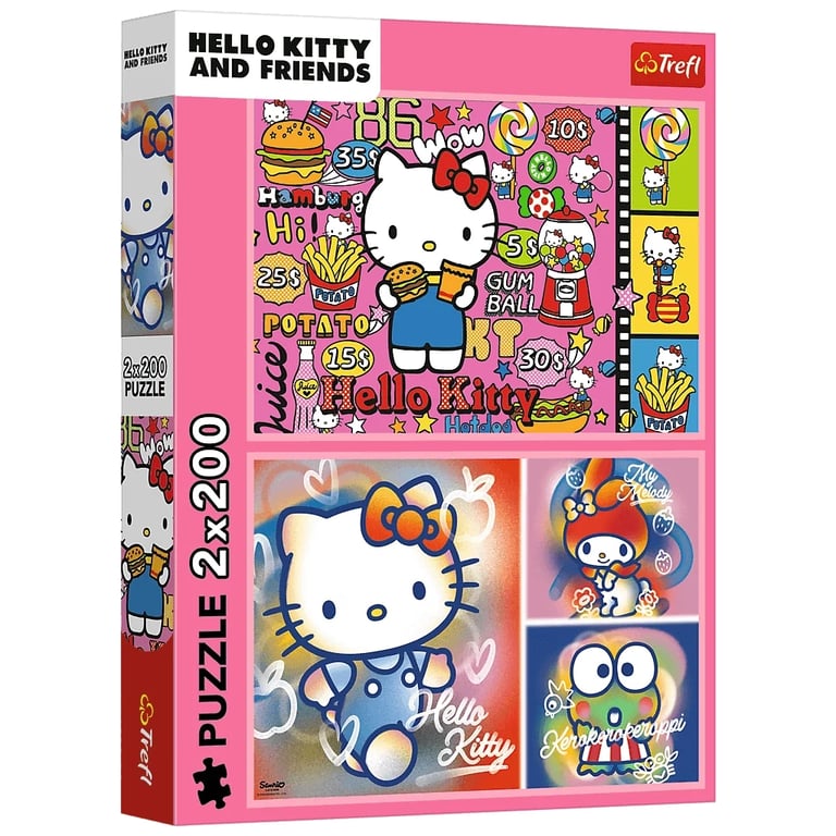 Пазл Trefl Hello Kitty Вітаю Кітті та друзів 2х200 елементів (5900511133363) - фото 1