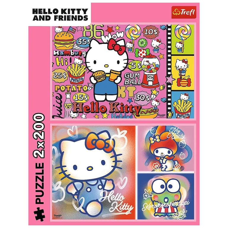 Пазл Trefl Hello Kitty Вітаю Кітті та друзів 2х200 елементів (5900511133363) - фото 4
