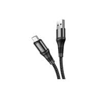 Дата кабель USB 2.0 AM to Micro 5P 1.0m 2.4A nylon X50 black HOCO (6931474734211) - фото 2
