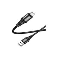 Дата кабель USB 2.0 AM to Micro 5P 1.0m 2.4A nylon X50 black HOCO (6931474734211) - фото 3