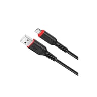 Дата кабель USB 2.0 AM to Micro 5P 1.0m 2.4A nylon X59 black HOCO (6931474744890) - фото 1