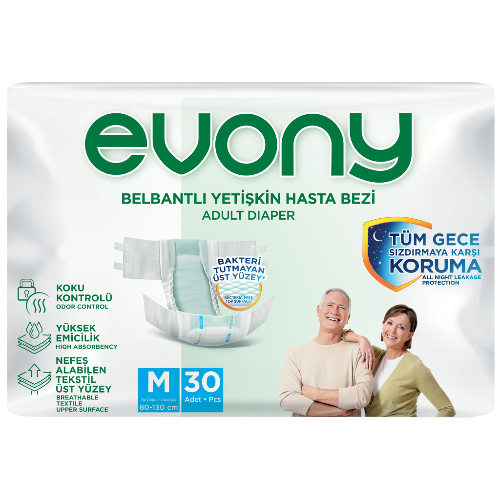 Підгузки для дорослих Evony 2 Medium 30 шт (8690536849192) - фото 1 Підгузки для дорослих Evony 2 Medium 30 шт (8690536849192) - фото 1