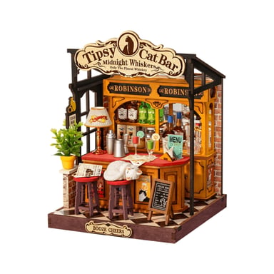 Конструктор Robotime Rolife дерев'яний 3DTipsy Cat Bar (DS054) - фото 1