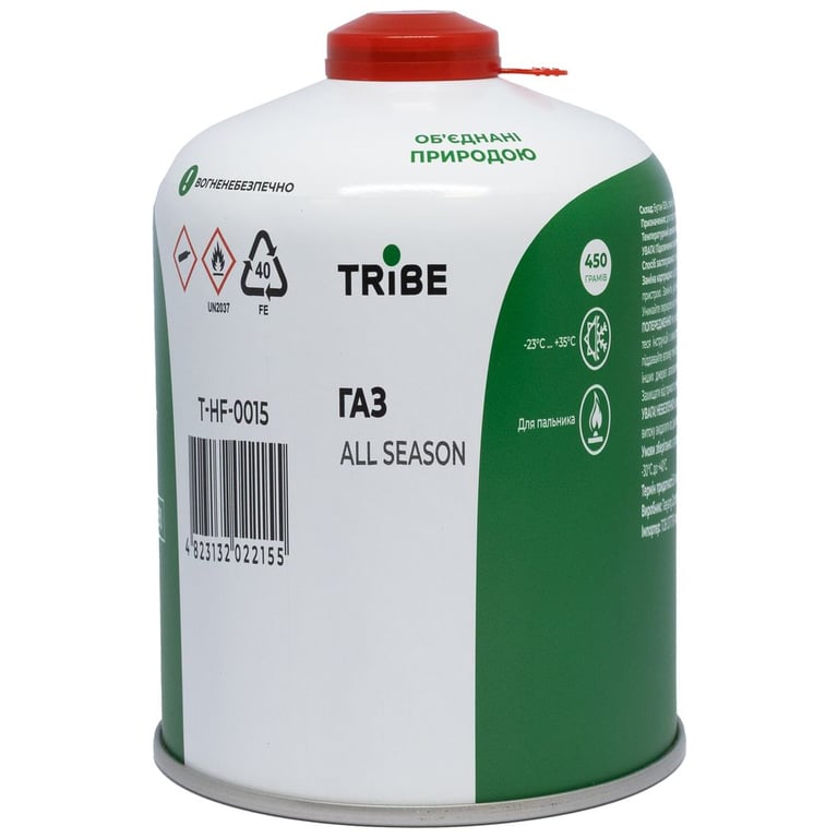 Газовий балон Tribe різьбовий 450 г (T-HF-0015) - фото 1