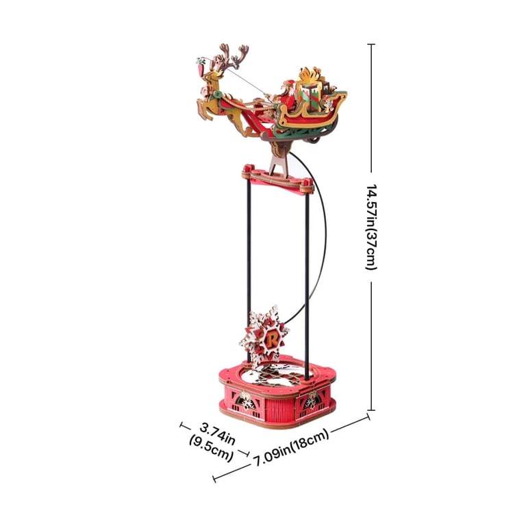 Конструктор Robotime Rokr 3D Санта на санях (MCD05) - фото 2