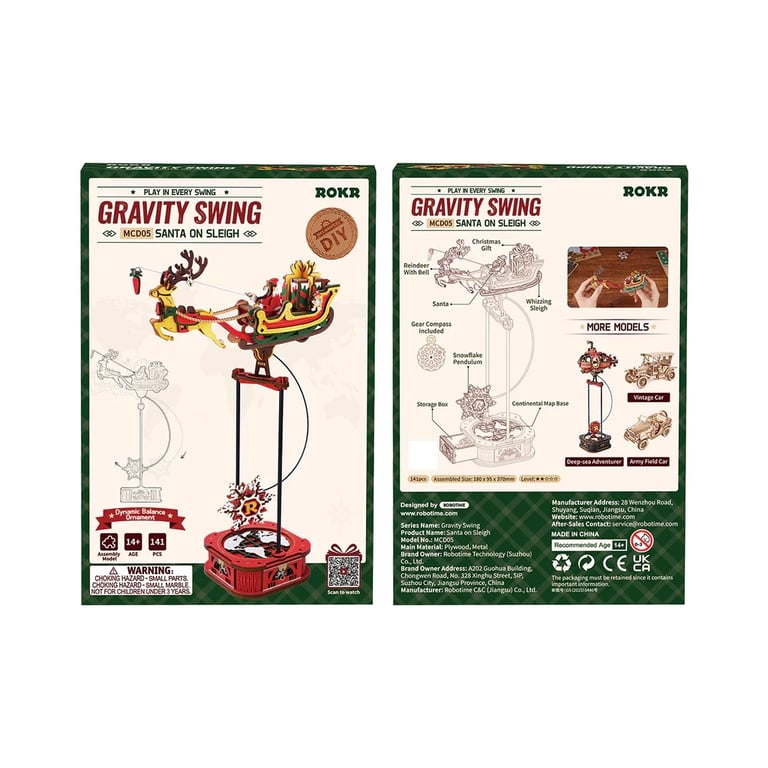 Конструктор Robotime Rokr 3D Санта на санях (MCD05) - фото 3