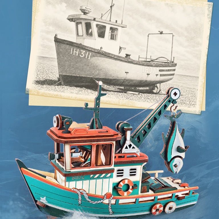 Конструктор Robotime Rokr 3D Lucky Trawler (MCD08) - фото 6