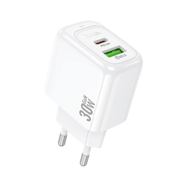 Зарядний пристрій HOCO CS55A 1xUSB-C PD30W + 1xUSB QC3.0 white (6942007631549) - фото 1