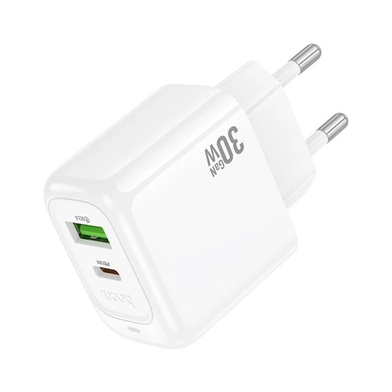 Зарядний пристрій HOCO CS55A 1xUSB-C PD30W + 1xUSB QC3.0 white (6942007631549) - фото 5