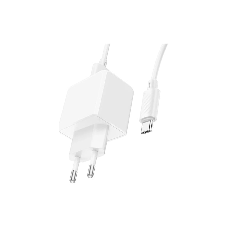 Зарядний пристрій HOCO CS11A USB + cable USB to USB-C white (6942007603614) - фото 2