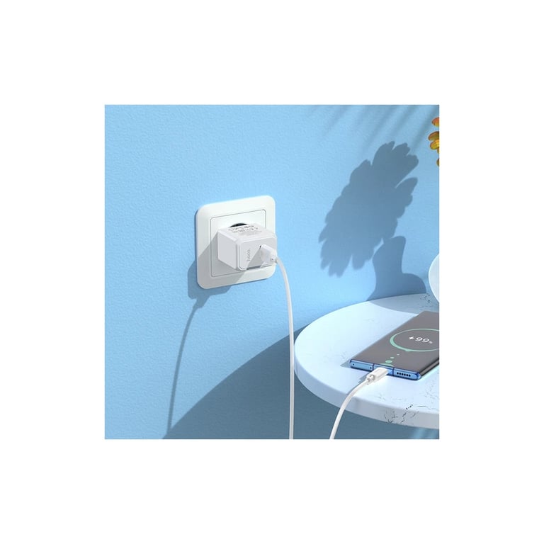 Зарядний пристрій HOCO CS11A USB + cable USB to USB-C white (6942007603614) - фото 4