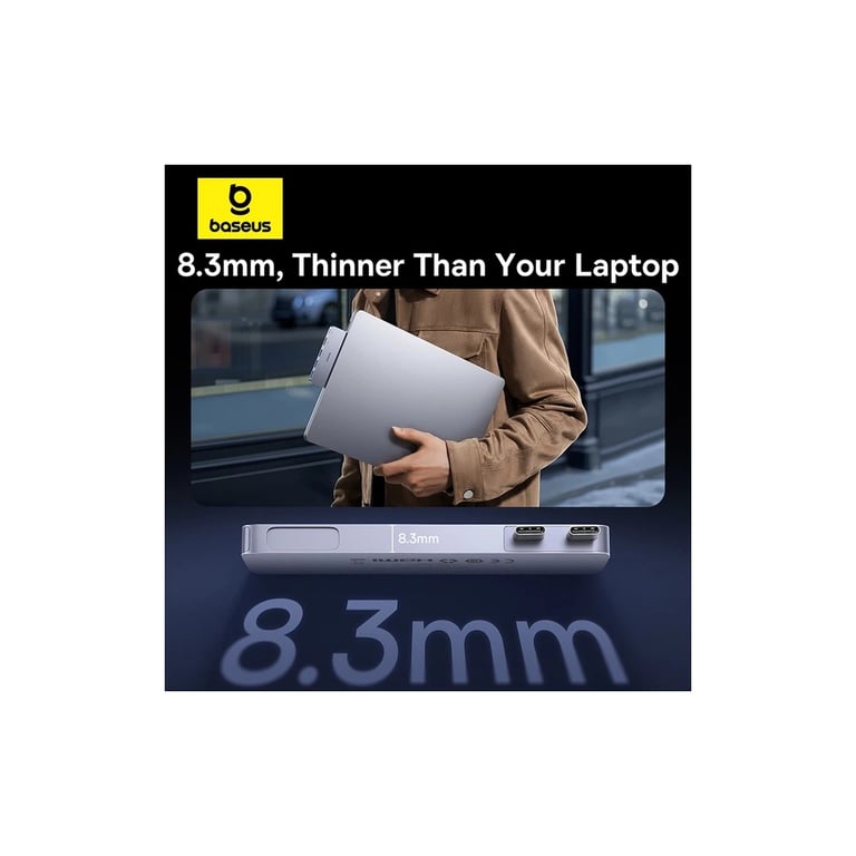 Концентратор Baseus USB-C 5-in-1 3xUSB 3.0 + 1xUSB-C 40Gbps + 1xHDMI 4K30Hz gray (B00052801811-04) - фото 10
