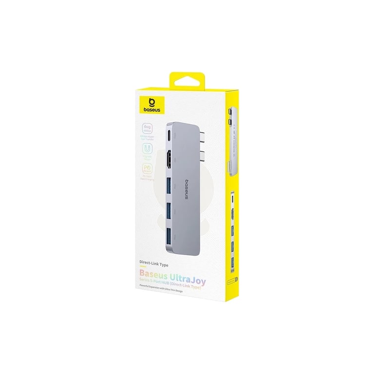 Концентратор Baseus USB-C 5-in-1 3xUSB 3.0 + 1xUSB-C 40Gbps + 1xHDMI 4K30Hz gray (B00052801811-04) - фото 7