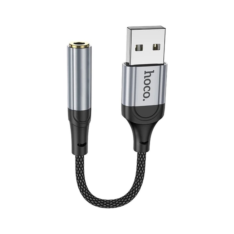 Кабель мультимедійний USB AM to 3.5mm F LS36 black HOCO (6942007608879) - фото 2