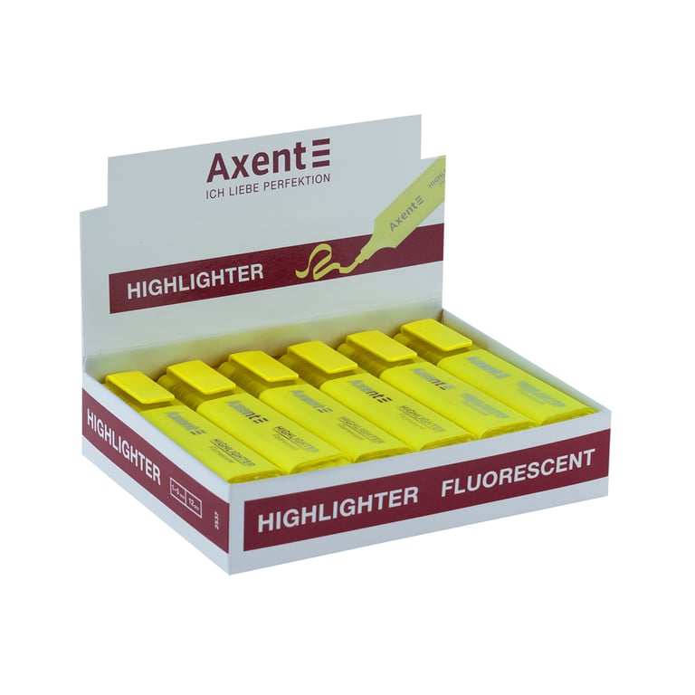 Маркер Axent Highlighter 2537-A, 1-5 мм клиноп. жовтий (2537-08-A) - фото 2