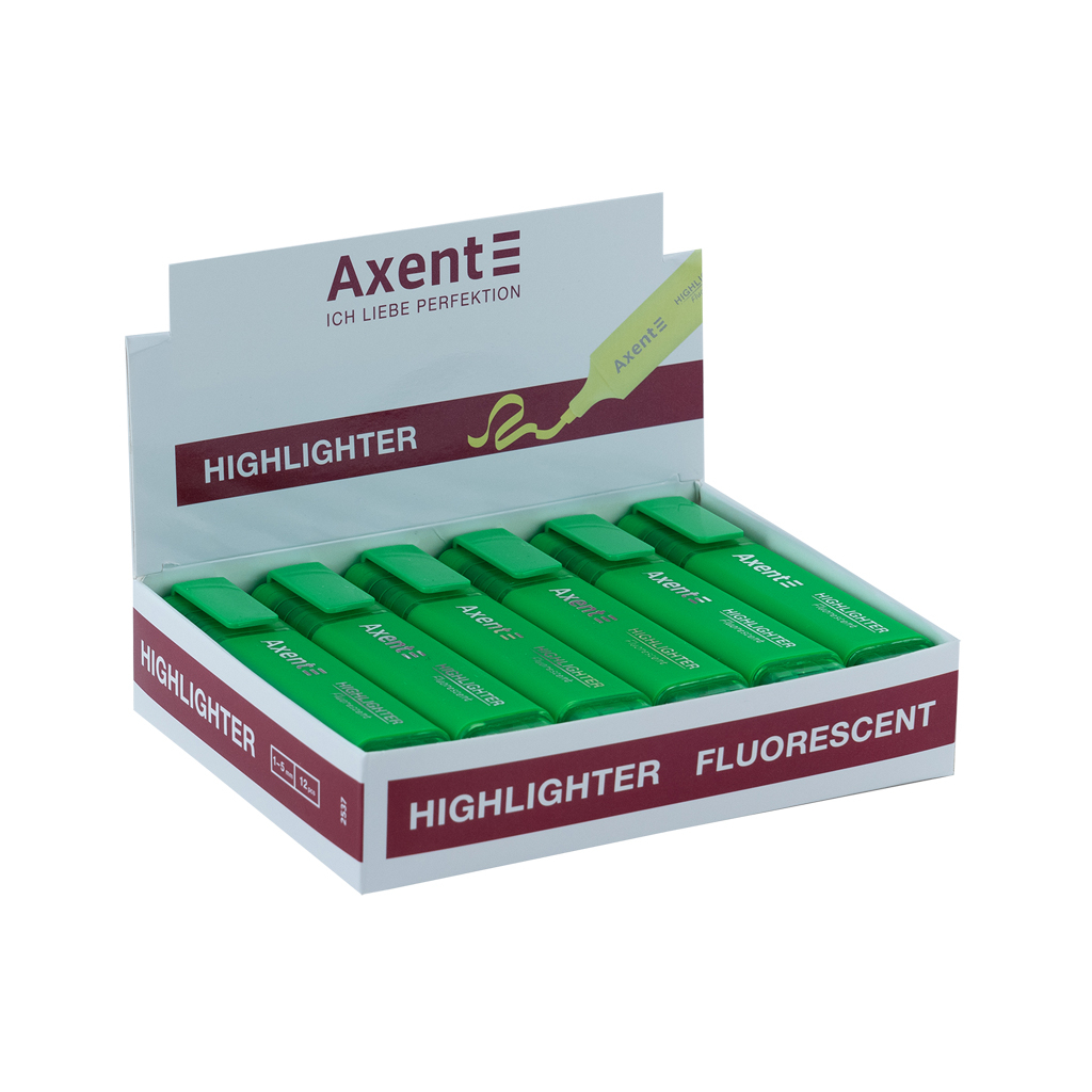 Маркер Axent Highlighter 2537-A, 1-5 мм клиноп. зелений (2537-04-A) - фото 2 Маркер Axent Highlighter 2537-A, 1-5 мм клиноп. зелений (2537-04-A) - фото 2