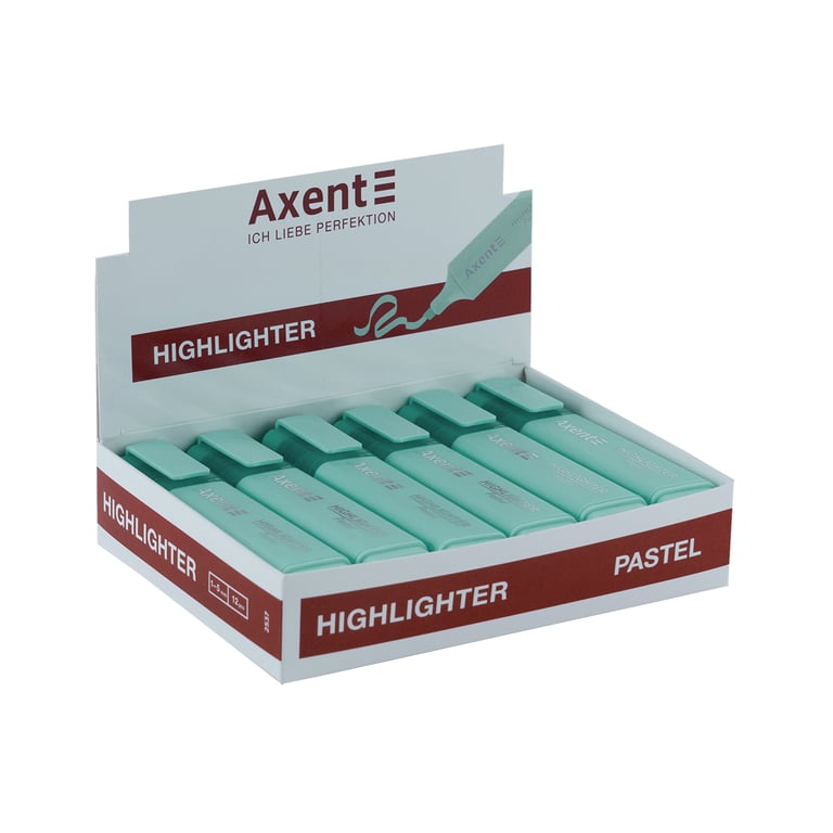 Маркер Axent Highlighter 2537-A, 1-5 мм клиноп. пастель бірюзовий (2537-09-A) - фото 2