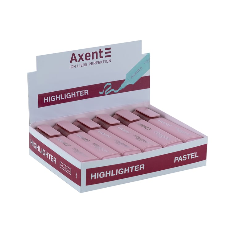 Маркер Axent Highlighter 2537-A, 1-5 мм клиноп. пастель лавандовий (2537-36-A) - фото 2